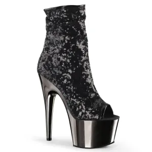 Pleaser Adore 1008SQ Womens 7" Heel, Platform Peep-Toe Ankle Boots