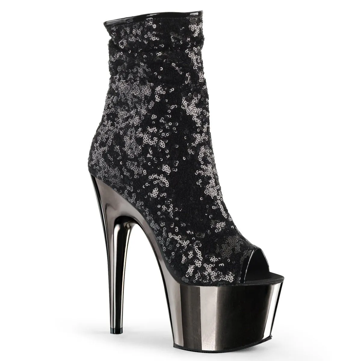 Pleaser Adore 1008SQ Womens 7" Heel, Platform Peep-Toe Ankle Boots