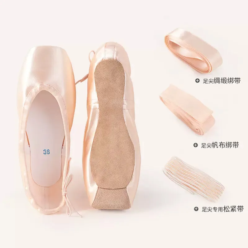 Professional Pointe Shoes Ballet Shoes Pointe Strap Satin Dance Shoes