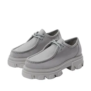 Sam Edelman Danice Alloy Light Grey Chunky Block Heel Lug Sole Slip On Loafers