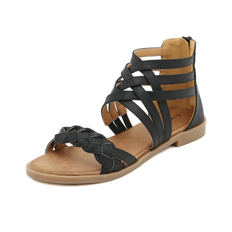 SIKETU | Flat-heeled Braided Gladiator Sandals Comfortable Shoes