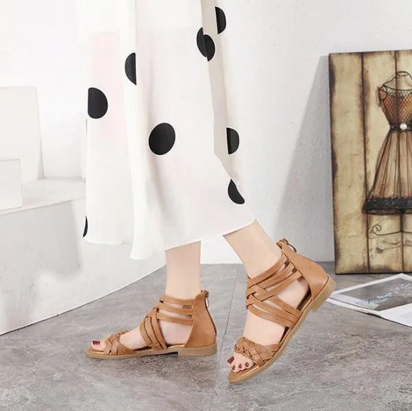 SIKETU | Flat-heeled Braided Gladiator Sandals Comfortable Shoes