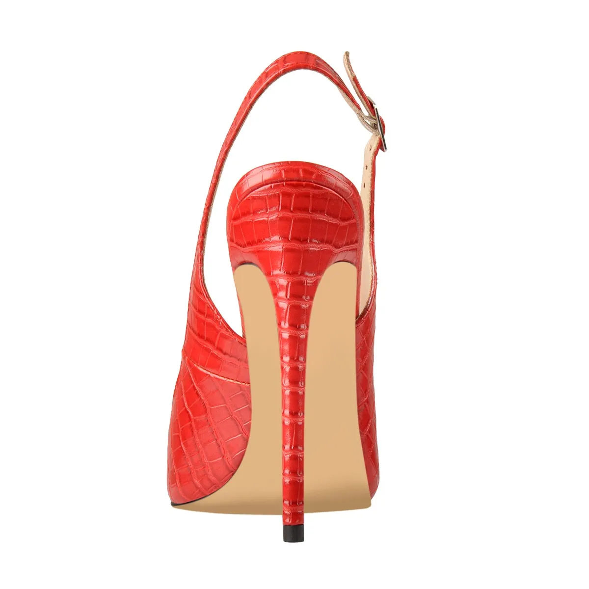 Sling Back Pumps Pointed Toe Ankle Strap Shoes