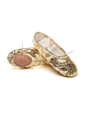 Soft Sole Ballet Shoes Sequined PU Dance Performance Shoes