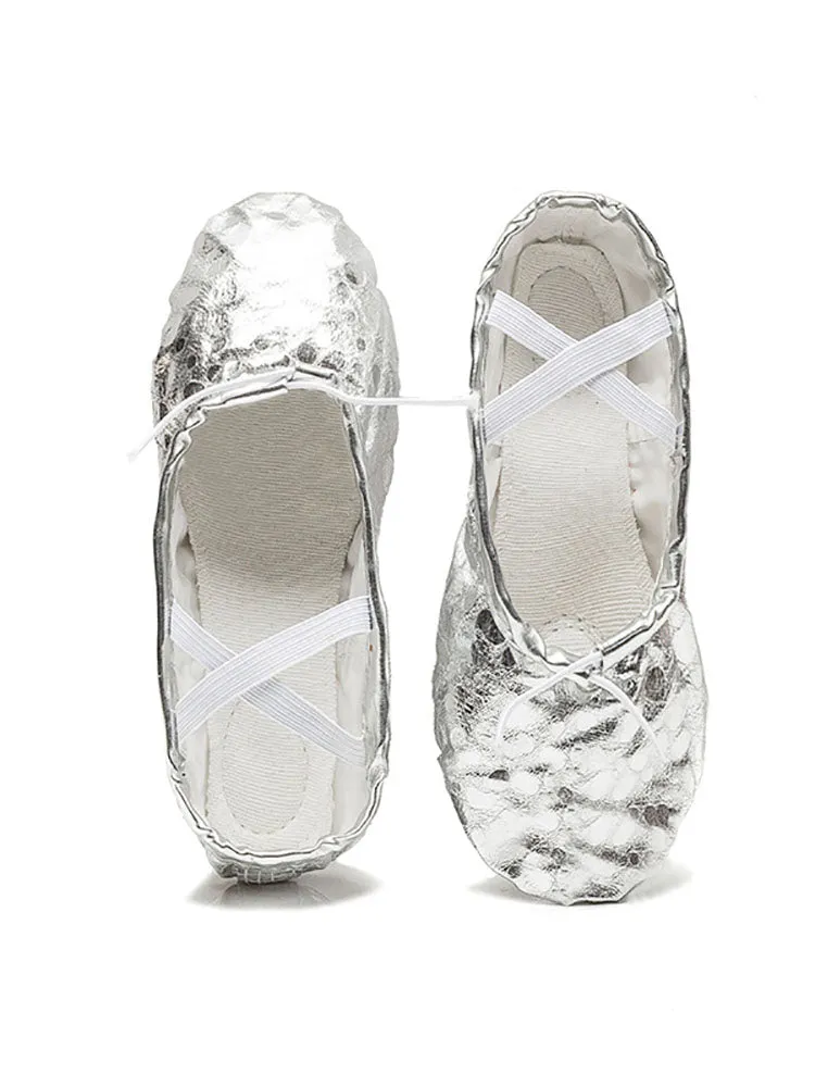 Soft Sole Ballet Shoes Sequined PU Dance Performance Shoes