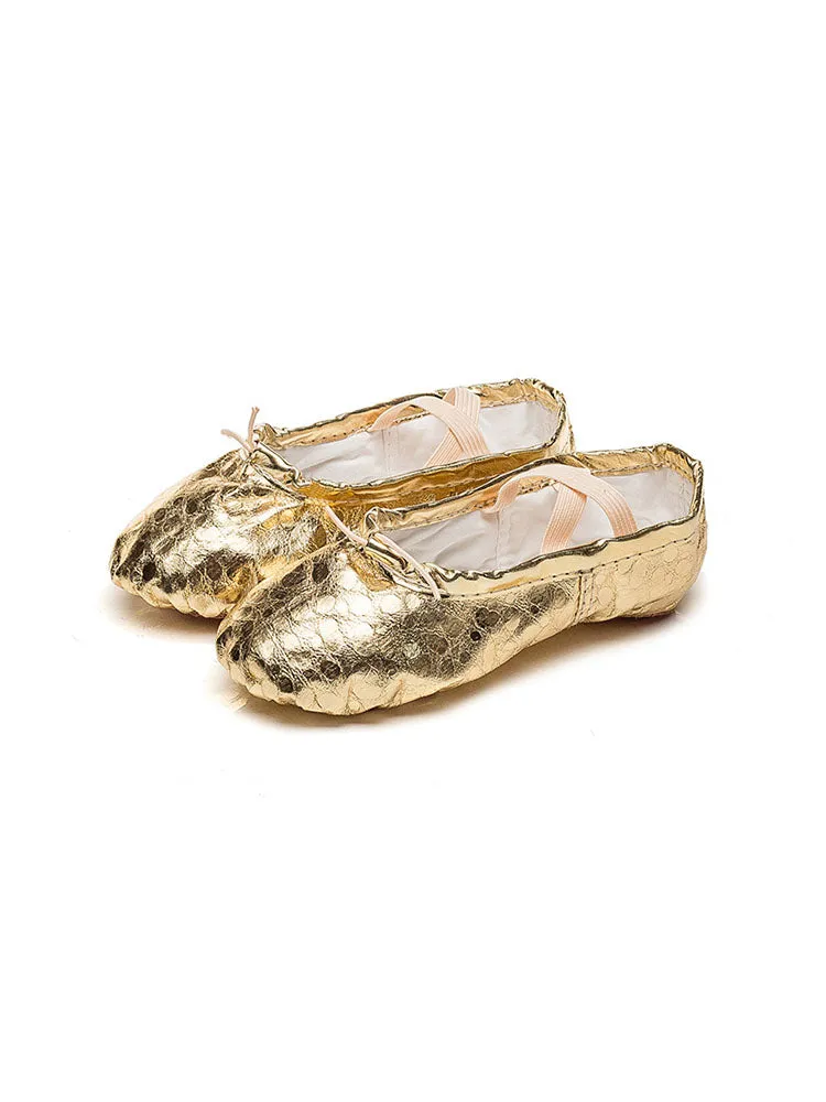 Soft Sole Ballet Shoes Sequined PU Dance Performance Shoes