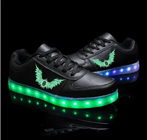 Supernatural Castiel ANGEL WING Shoes Light Up Shoes  Unisex Low Top Sneakers Colorful Flashing LED Luminous Shoes  Gifts