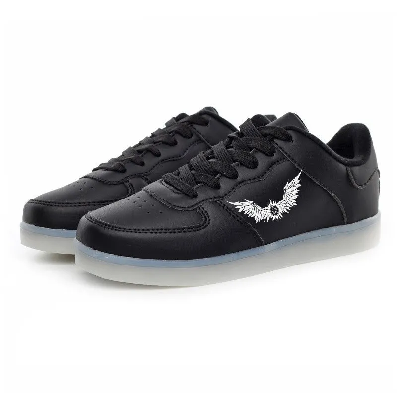 Supernatural Castiel ANGEL WING Shoes Light Up Shoes  Unisex Low Top Sneakers Colorful Flashing LED Luminous Shoes  Gifts