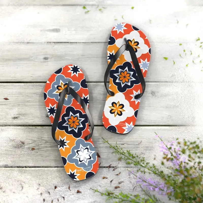 Vibrant Geometric Flip Flops for Summer Fun