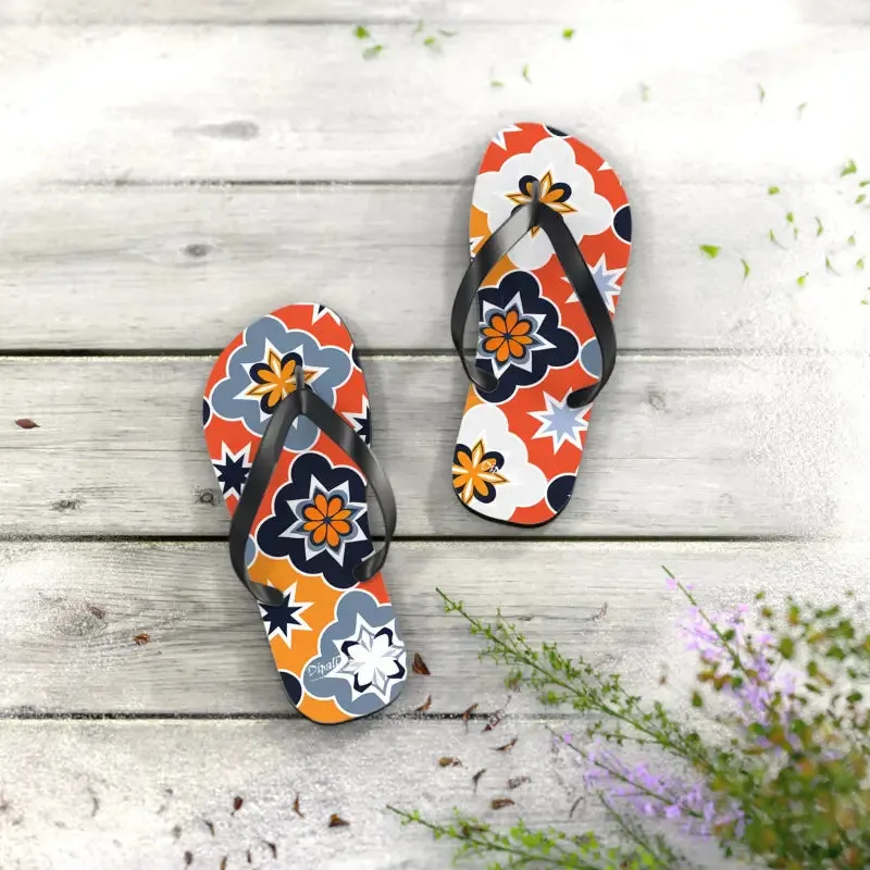 Vibrant Geometric Flip Flops for Summer Fun