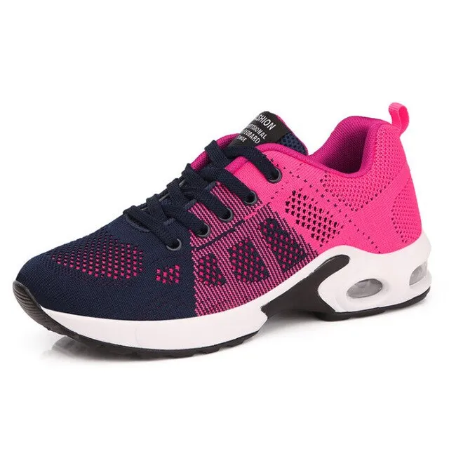Women Air Cushion Sneakers Breathable Running Shoes Men Women Outdoor Fitness Sports Shoes Female Lace-up Casual Shoes