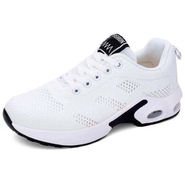 Women Air Cushion Sneakers Breathable Running Shoes Men Women Outdoor Fitness Sports Shoes Female Lace-up Casual Shoes