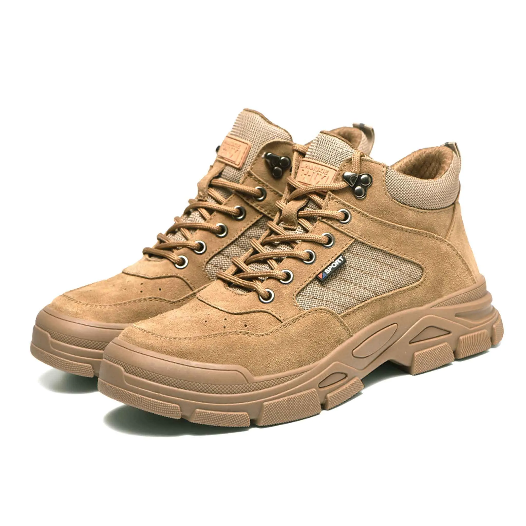 Women's Suede Steel Toe Safety Boots - Durable Rubber Sole | B295