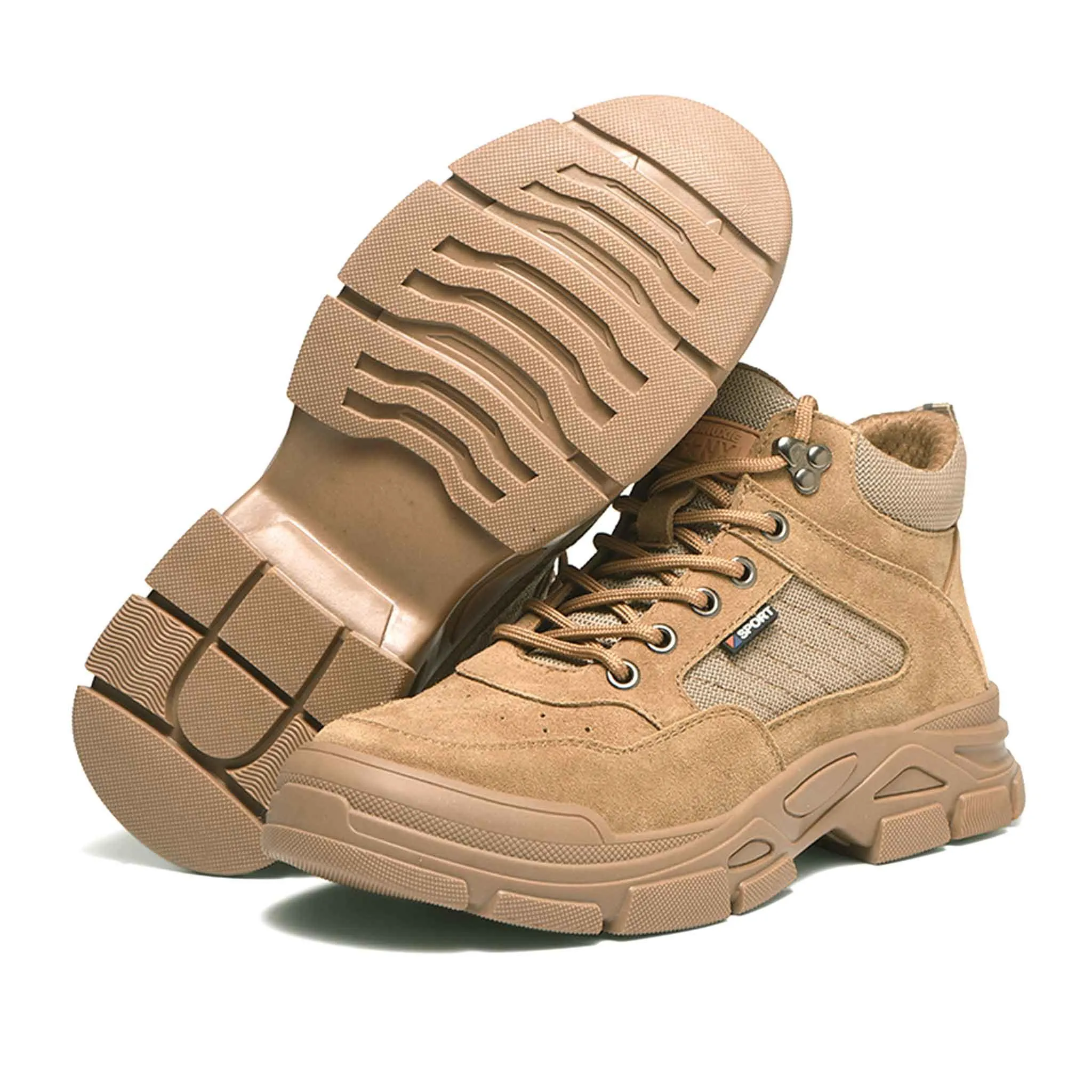 Women's Suede Steel Toe Safety Boots - Durable Rubber Sole | B295