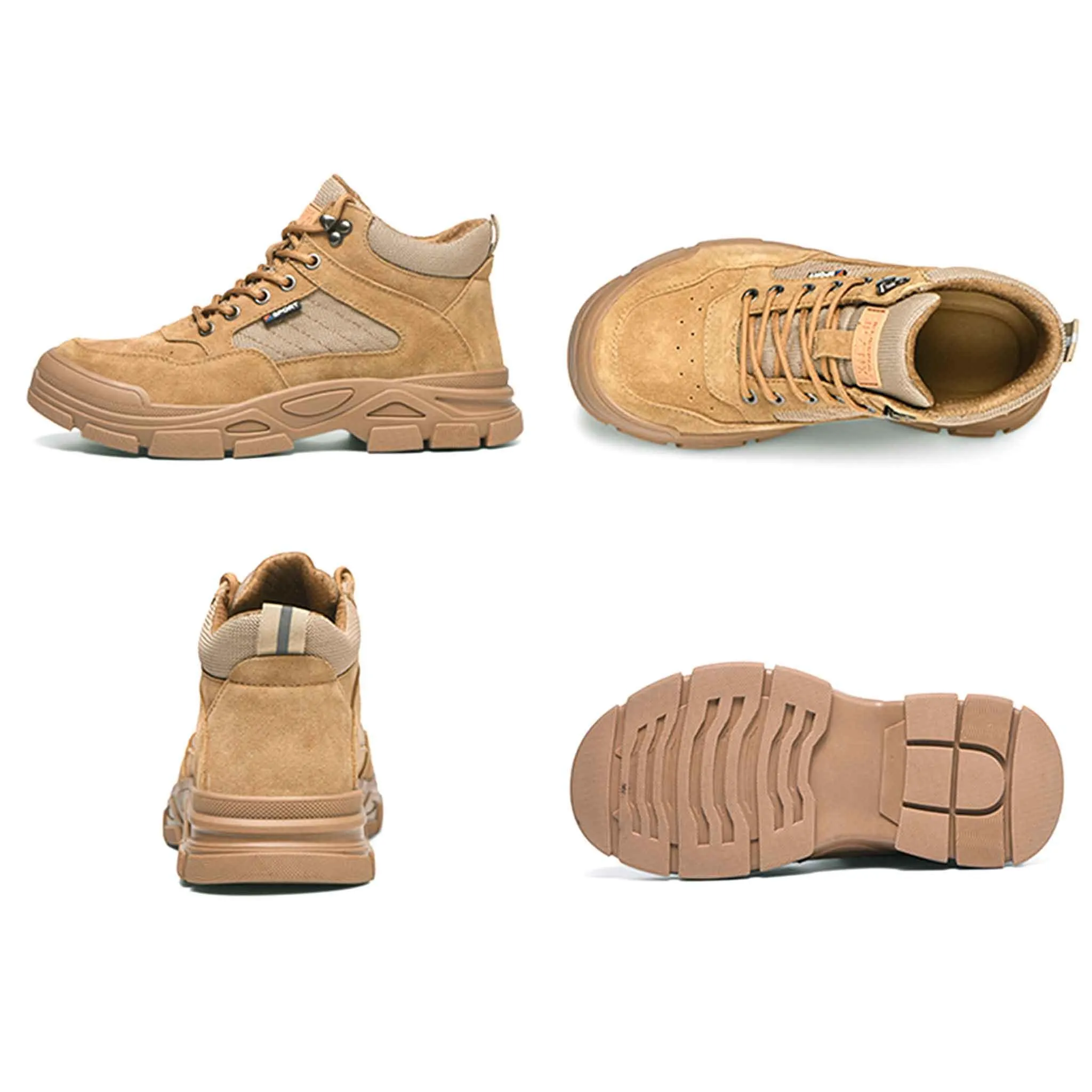 Women's Suede Steel Toe Safety Boots - Durable Rubber Sole | B295