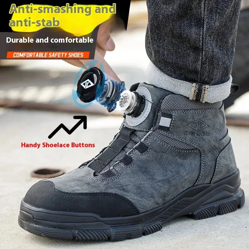 Work Boots Men Steel Toe Shoes Safety Boots Puncture
