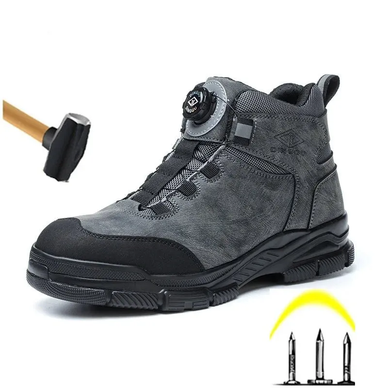 Work Boots Men Steel Toe Shoes Safety Boots Puncture