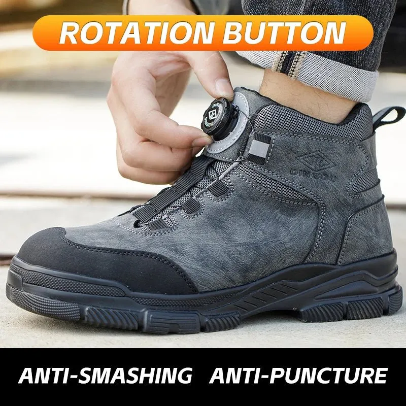 Work Boots Men Steel Toe Shoes Safety Boots Puncture